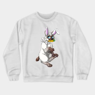Bobtail BunnyCat: Chocolate Lynx Point (White) Crewneck Sweatshirt